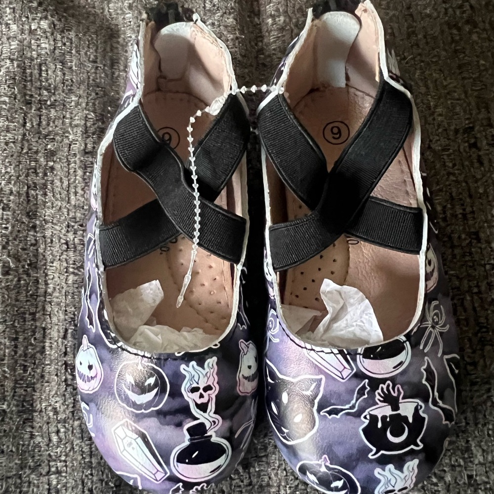 Spooky Toddler Shoes with Black Straps